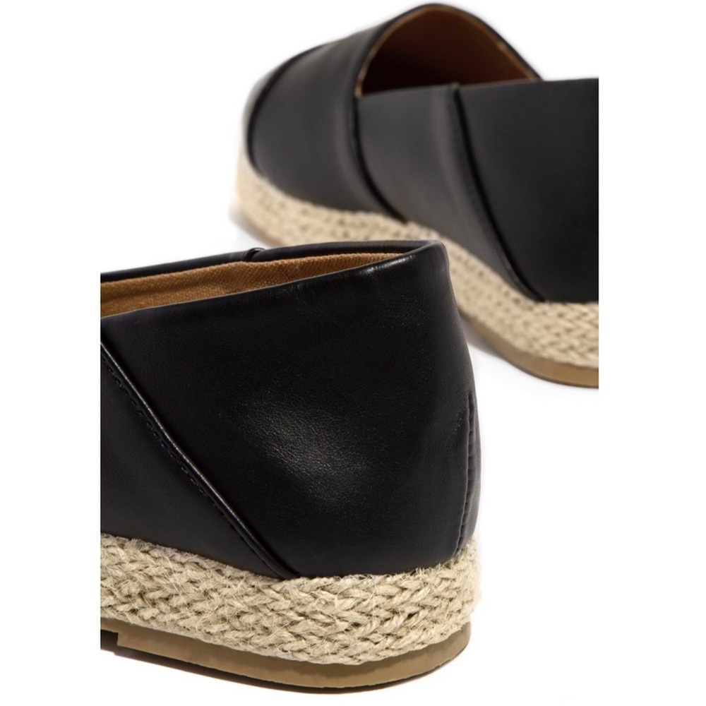 Black Espadrille Trim Dressy Slip On - Picture 4 of 9